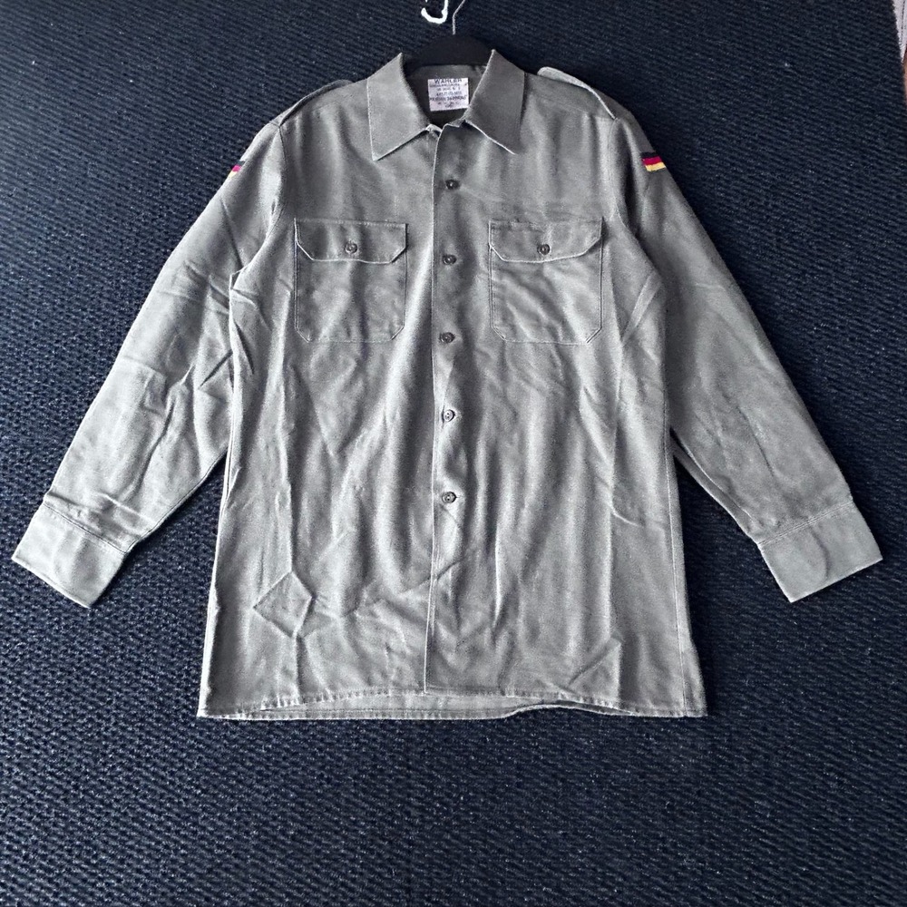 Wahler German Army Military Olive Green Field Shirt Mens Size 39/40 Grunge 1990s